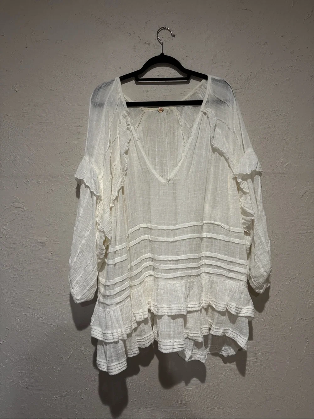 Free People Tamasi Ruffle-Trim V-Neck Tunic